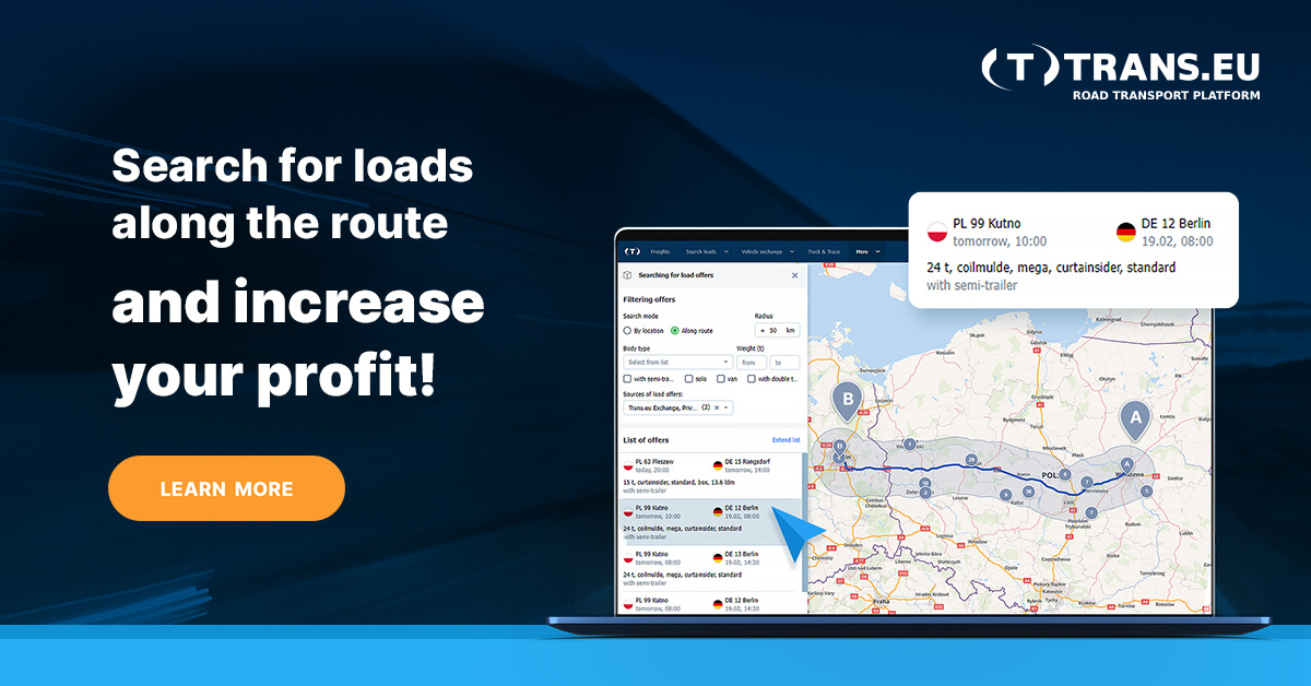 Search for loads along the route and increase your profit! - Trans For ...