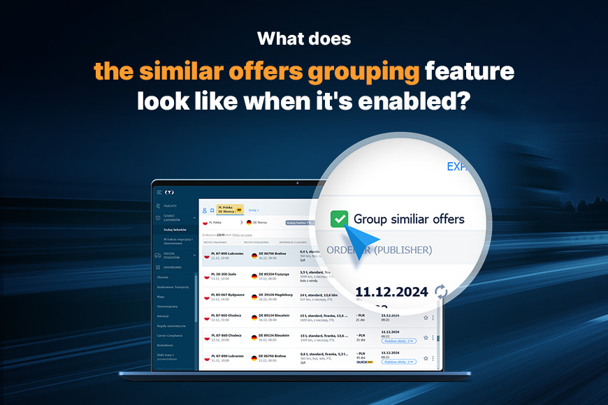 Group similar offers on Trans.eu