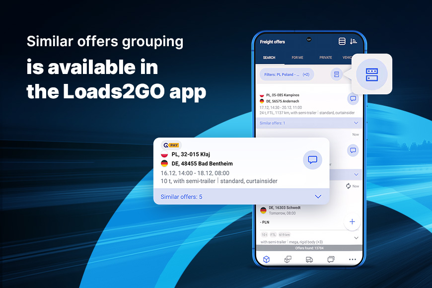 Group similar offers on Trans.eu