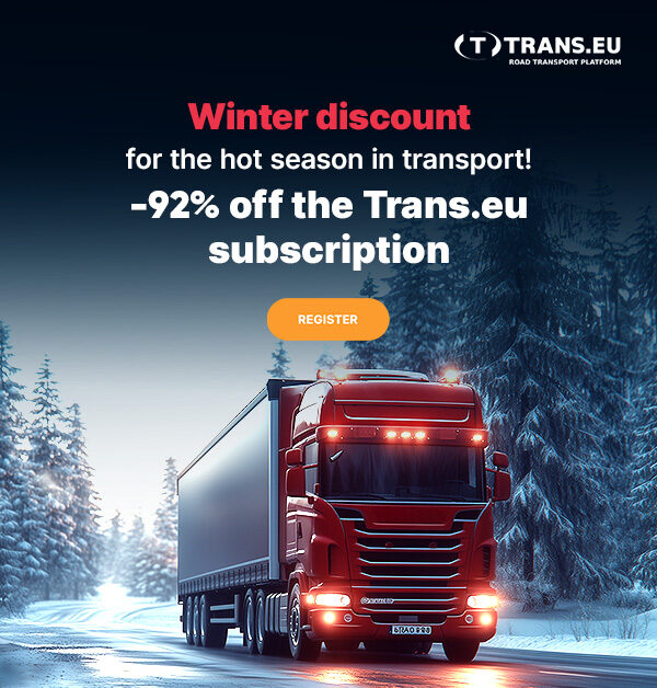 Winter discount for the hot season in transport! 92% off the Trans.eu subscription